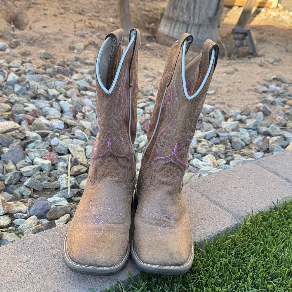 Kids Tan Cowboy Boots